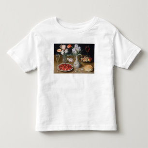 Stilla liljar, tulpan, körsbär och jordgubbar tee shirt