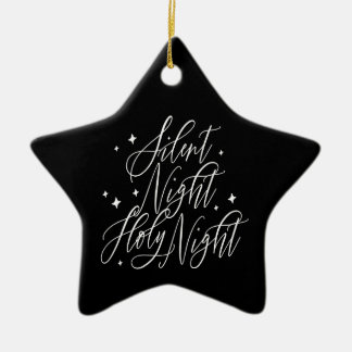 Stilla natt, heliga natt Svarta julstjärna Julgransprydnad Keramik