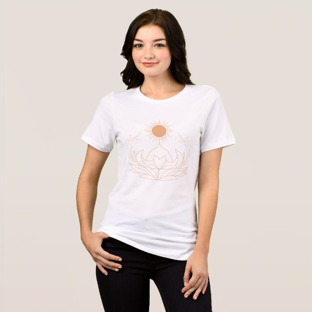 Stilla och Blommar: Andlig Yoga Tshirt T Shirt (Framsida Full)