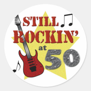Stilla Rockin på 50 Runt Klistermärke