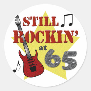 Stilla Rockin på 65 Runt Klistermärke