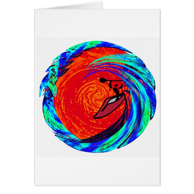 Stilla röda för kajak hälsningskort (Framsidan)