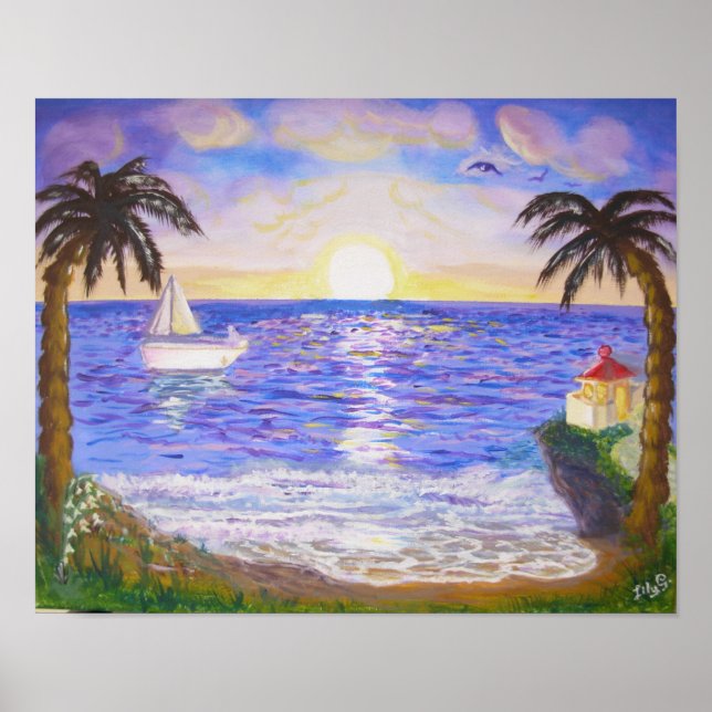 Stilla sommar vid stranden poster (Framsidan)