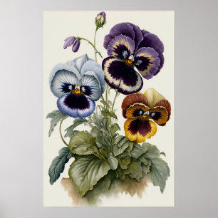 Stilla violer Stilla viol Blomma Konsttryck Poster