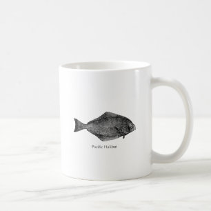 Stillahavs- hälleflundralogotyp kaffemugg