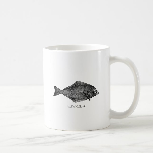 Stillahavs- hälleflundralogotyp kaffemugg (Höger)