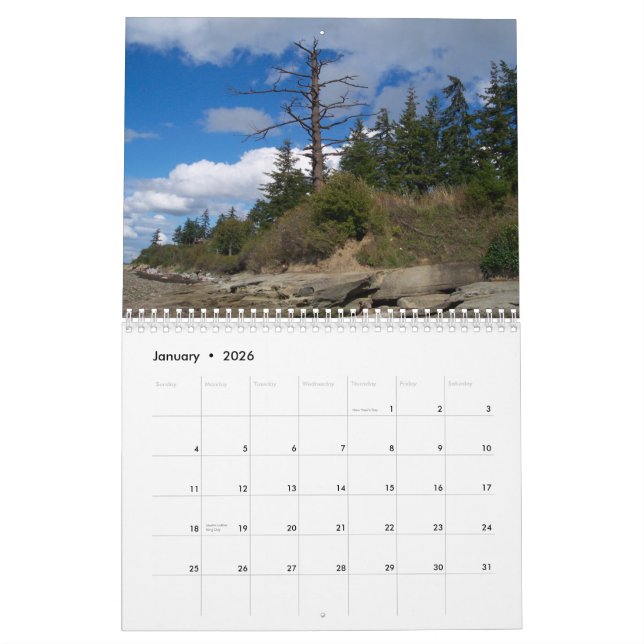 Stillahavs- Northwest träd och skogar Kalender (Jan 2026)