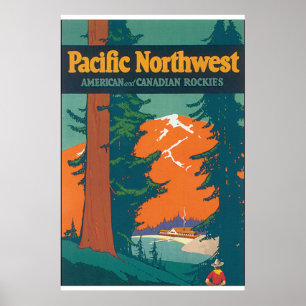 Stillahavs- Northwest vintage Poster