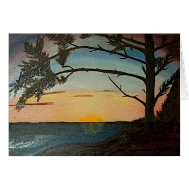 Stillahavs- solnedgångWikininnish ö BC Hälsningskort (Framsidan Horizontal)