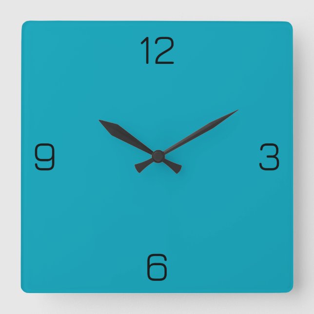 Stillahavsblå 00A1B9-färg - alternativ för att läg Fyrkantig Klocka (Framsida)