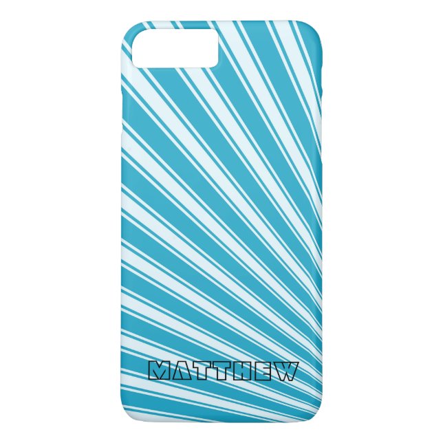 Stillahavsblått Färg Rand Funky Mönster Case-Mate iPhone Skal (Baksida)