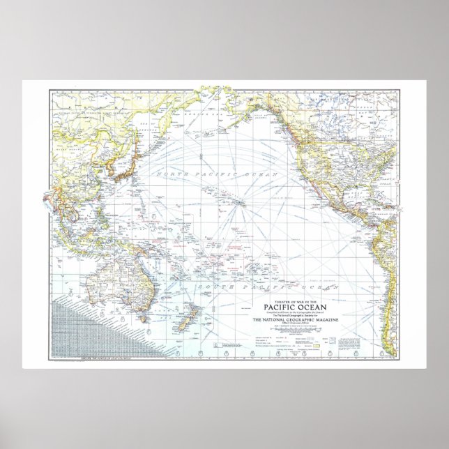 "Stillahavsområdet: 1942 Krig teatern... Poster (Framsidan)