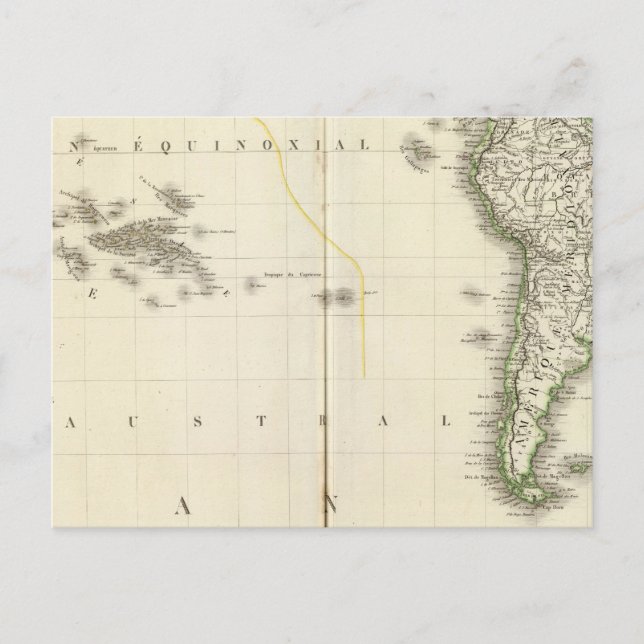 Stillahavsområdet Atlas Karta Vykort (Framsida)