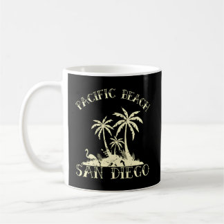 Stillahavsområdet handflatan Träd, Beach San Diego Kaffemugg