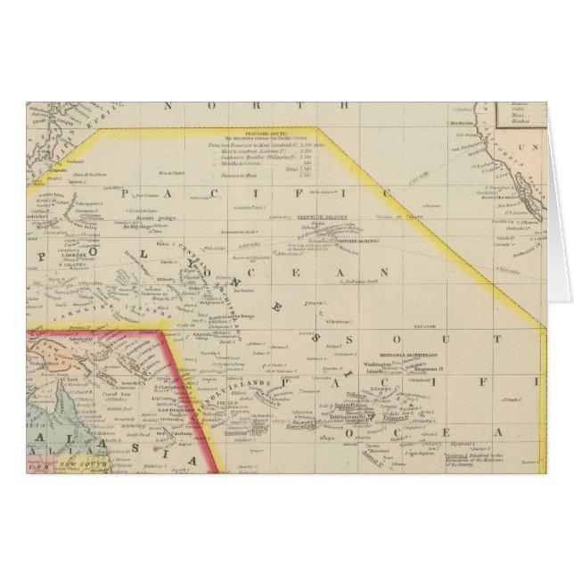 Stillahavsområdet inklusive Oceanien Hälsningskort (Framsidan Horizontal)