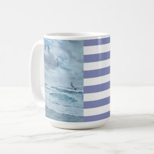 Stillahavsområdet kusten sjölandskap/strand/fiskmå kaffemugg
