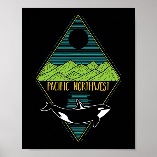Stillahavsområdet Nordvästra Orca Valale Träd, ber Poster (Framsidan)