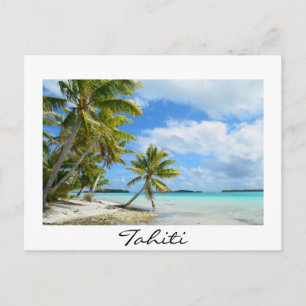 Stillahavsstranden handflatan på Tahiti-vykort Vykort