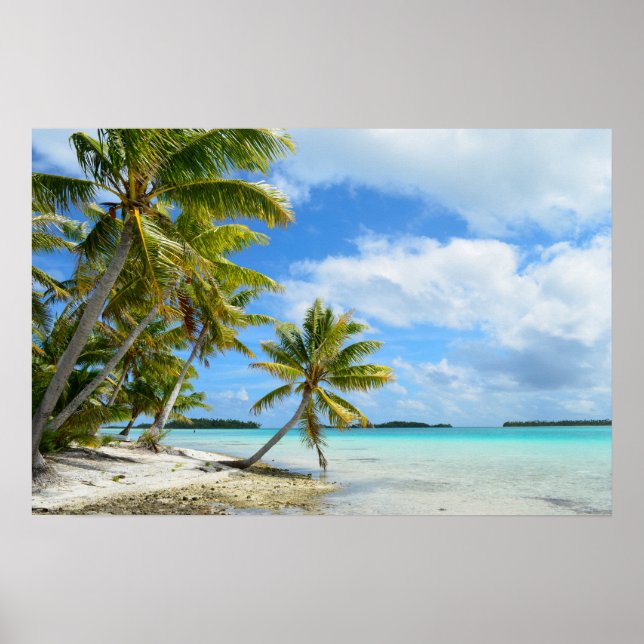 Stillahavsstranden handflatan poster (Framsidan)