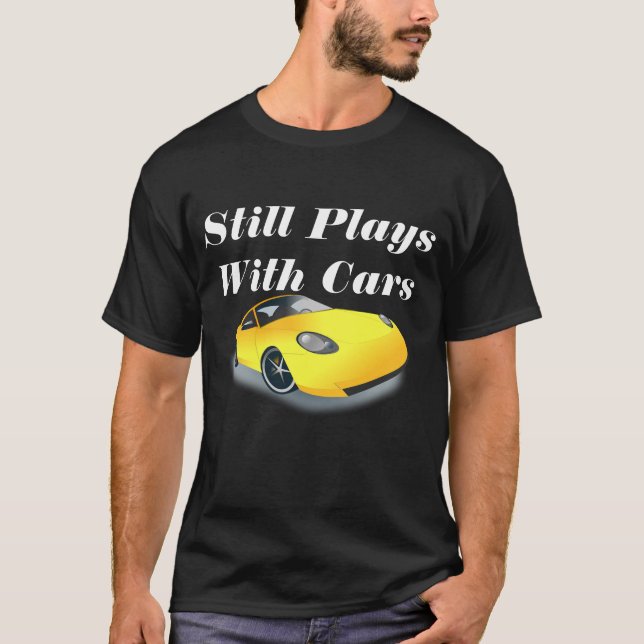 Stillbildlekar med bilmanar grundläggande mörka t shirt (Framsida)