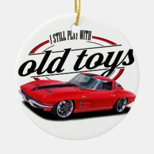 Stillbildlekar med corvettes julgransprydnad keramik
