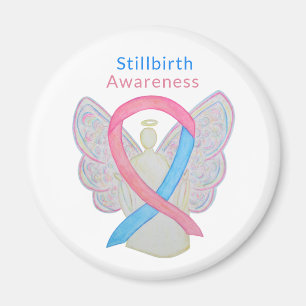 Stillborn Awareness Ribbon Angel Art Magnet