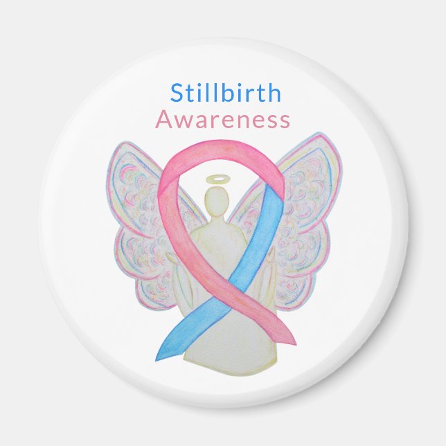 Stillborn Awareness Ribbon Angel Art Magnet (Framsidan)
