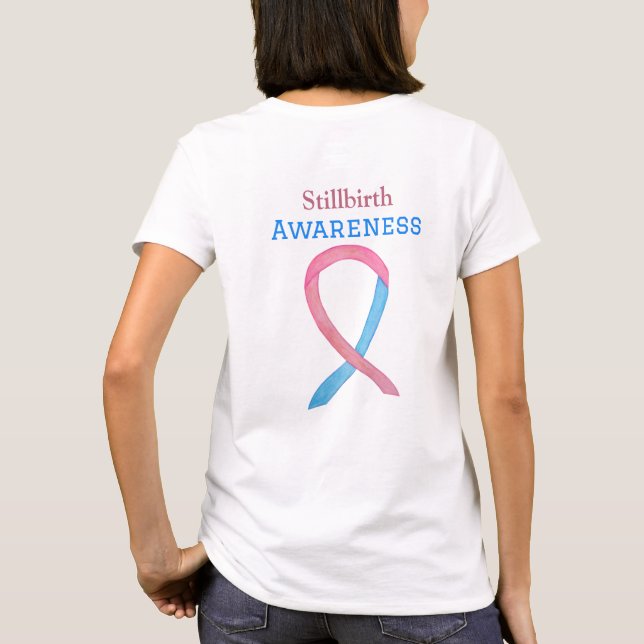 Stillborn Awareness Ribbon Anpassningsbar Art Shir T Shirt (Baksida)