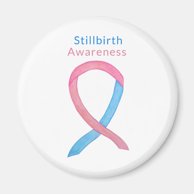 Stillborn Awareness Ribbon Art Anpassningsbar Magn Magnet (Framsidan)