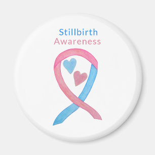 Stillborn Awareness Ribbon Heart Art Magnet
