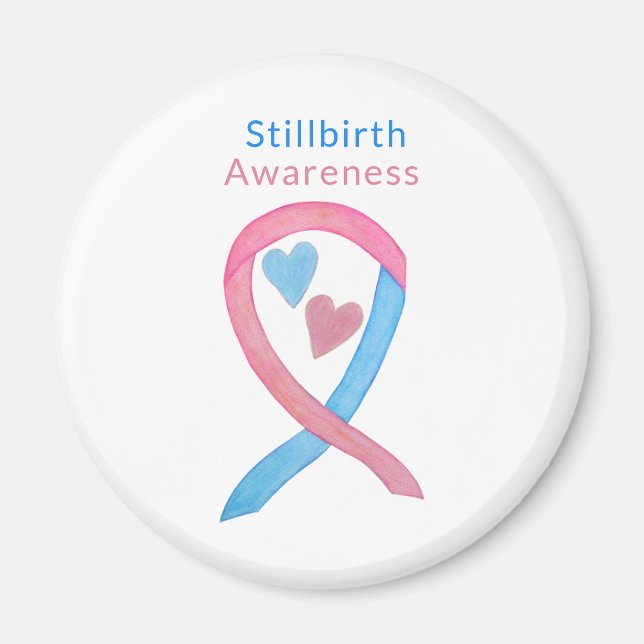 Stillborn Awareness Ribbon Heart Art Magnet (Framsidan)