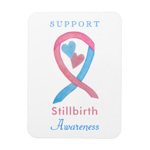 Stillborn Awareness Ribbon Heart Art Magnet