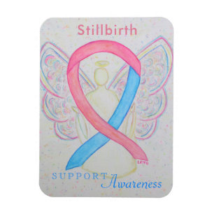 Stillborn Loss Awareness Ribbon Angel Art Magnet