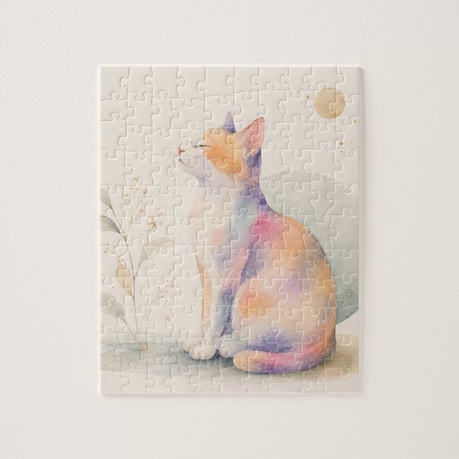 Stille Katze im Mondlicht Pussel (Vertikal)