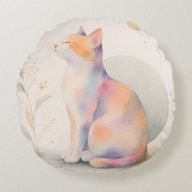 Stille Katze im Mondlicht Rund Kudde (Framsidan)