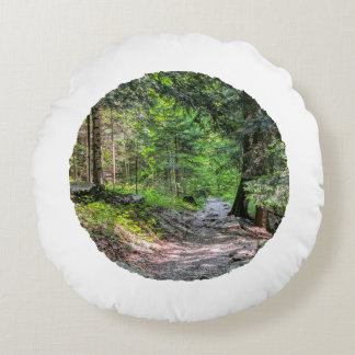 Stille Momente - Rundes Dekokissen mit Naturmotiv Rund Kudde