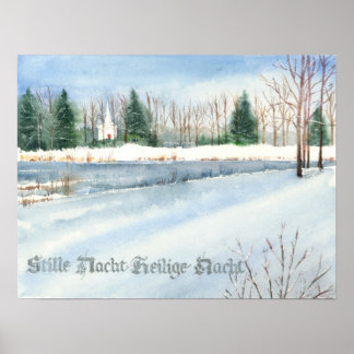 Stille Nacht Heilige Nacht Skriv ut Poster