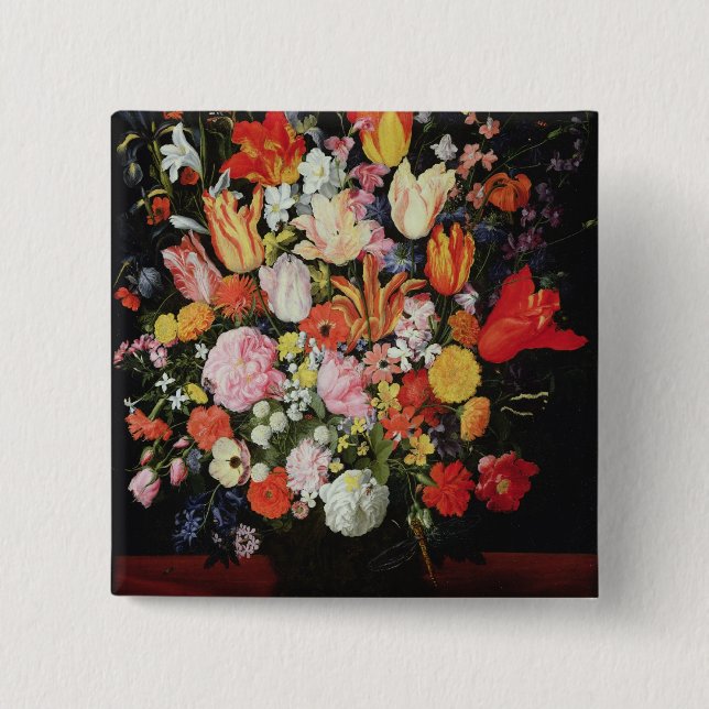 Stilleben av blommor, 1610s knapp (Framsida)