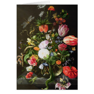 Stilleben av blommor hälsningskort