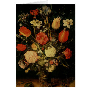 Stilleben av blommor hälsningskort