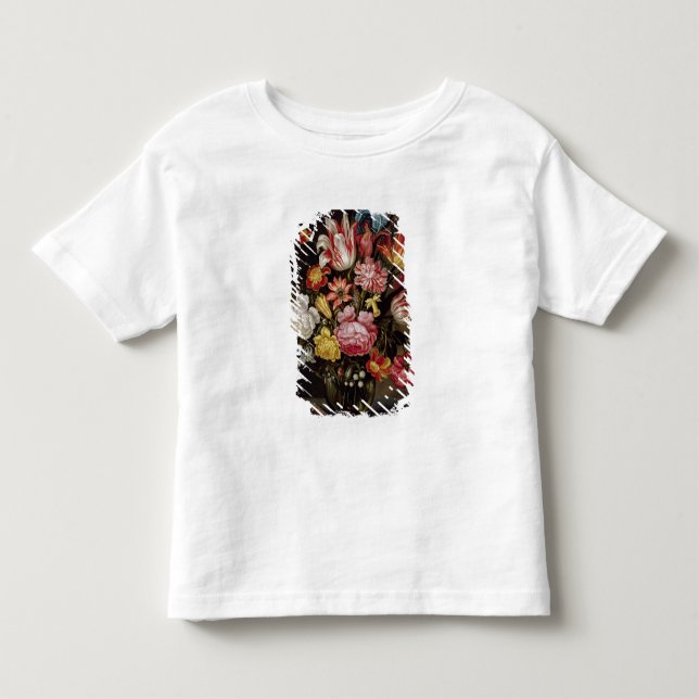 Stilleben av blommor i en Ovoidvas Tee (Framsida)