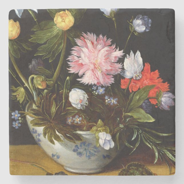 Stilleben av blommor underlägg sten (Framsidan)