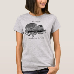 stilleben av den sönderrivna häftklammermataren tee shirt