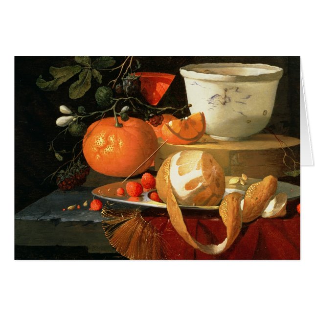 Stilleben av en orange hälsningskort (Framsidan Horizontal)