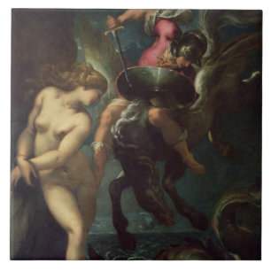 Stilleben av fisken, c.1670-80 (olja på kanfas) kakelplatta