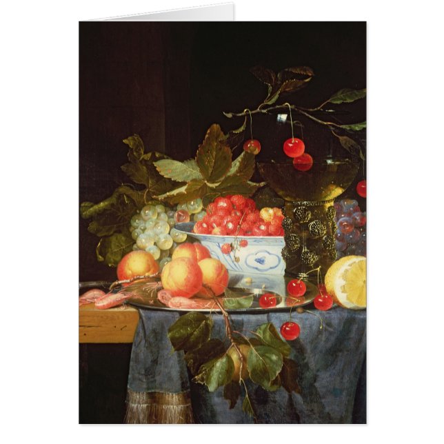 Stilleben av frukt hälsningskort (Framsidan)