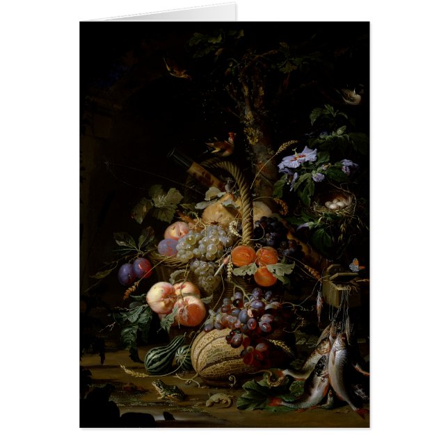 Stilleben av frukt hälsningskort (Framsidan)