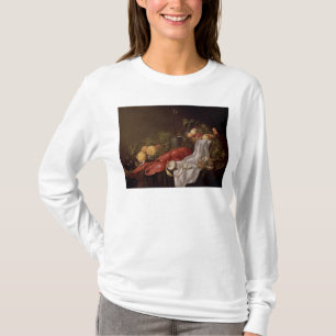 Stilleben av frukt och en hummer tee