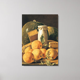 Stilleben av orangar, vattenmelon canvastryck