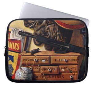Stilleben av pojkeleksaker laptop sleeve